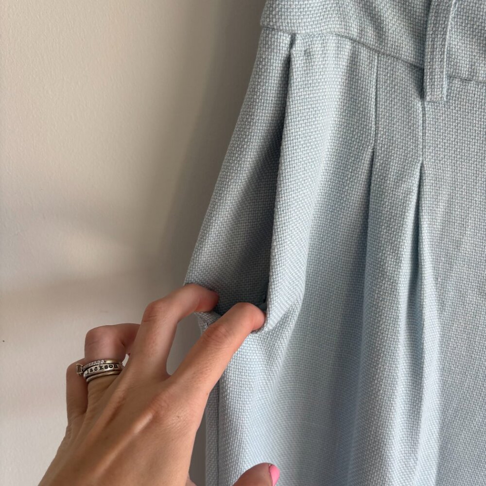 House of Harlow 1960 Womens Straight-Leg Pants Zip Hook & Eye Light Blue Size 12 - Picture 5 of 8